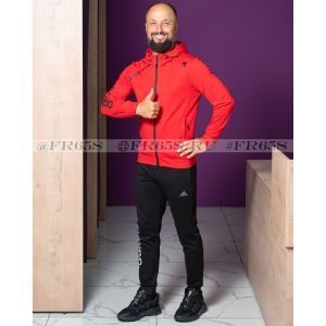 764015 Мужской спортивный костюм от Adidas (красный/чёрный)