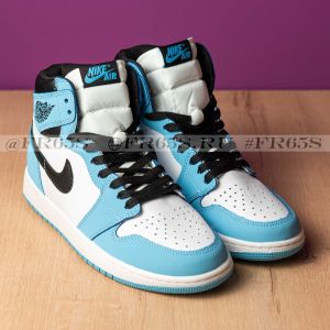 Кроссовки Nike Air Jordan Retro-1 (белый/голубой)