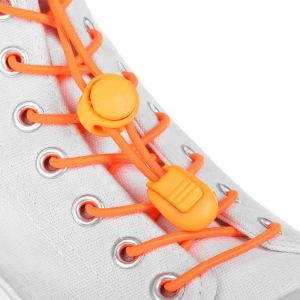 Шнурки с круг сечением эластич с фикс d3мм 100см (пара) оранж неон
