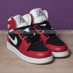 Кроссовки Nike Air Jordan Retro-1 (чёрный/красный)