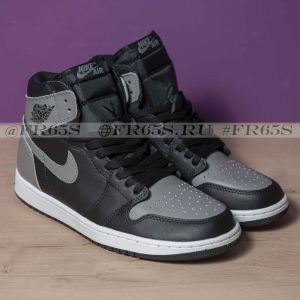 Кроссовки Nike Air Jordan Retro-1 (чёрный/серый)