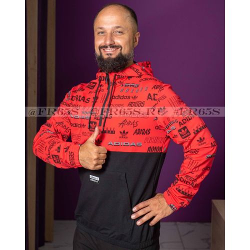 X029 Толстовка мужская от Adidas (чёрный/красный)