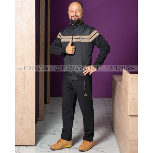 4684 Мужской спортивный костюм (чёрный)