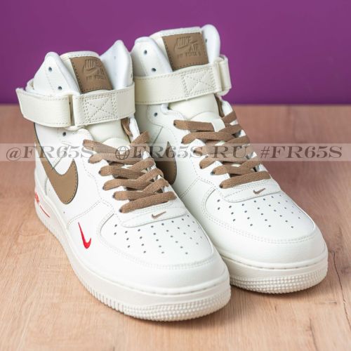 Кроссовки Nike Air Force-1 Johood Mid (бежевый)
