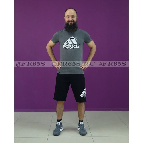 EB0445 Комплект футболка+шорты от Adidas (серый)