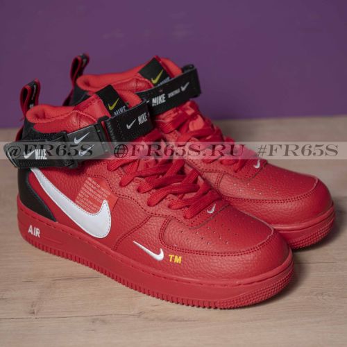 Кроссовки Nike Air Force-1 Mid (красный)