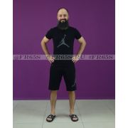 EB0444 Комплект футболка+шорты от Jordan (черный/серый принт)