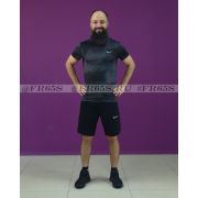 EB0474 Комплект футболка+шорты от Nike (черно-серый)